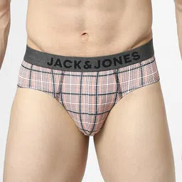 Jack & Jones Men Black  Printed Basic Briefs-1537344001-41