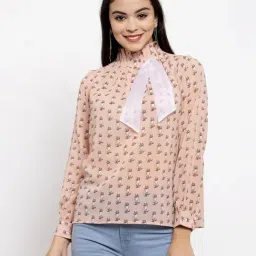 KASSUALLY Light Pink Animal Print Top-image-80