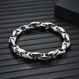 Peora Silver Statement Openable Chain Link Charms Bracelets-image-19