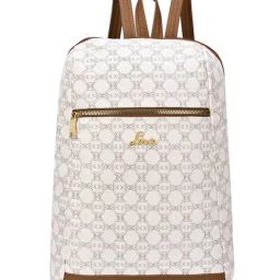 LAVIE LUXE Mono Cobie White Logo Leather Small Backpack-38