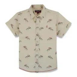 Gini & Jony Kids Beige Printed Shirt-image-37