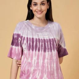 Ajile by Pantaloons Purple Cotton Tie & Dye Sports T-Shirt-image-55