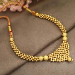 Malabar Gold and Diamonds 22k Gold Semi-Long Tushi Matinee Necklace For Women-image-15