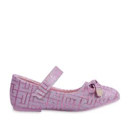 Baby Moo Kids Pink Bash Embellished Shimmer With Bow Mary Jane Shoes-image-26