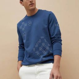Fame Forever By Lifestyle Blue Cotton Regular Fit Printed Sweatshirt-picture-15