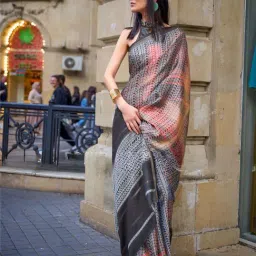 Odette Black Printed Saree-image-43