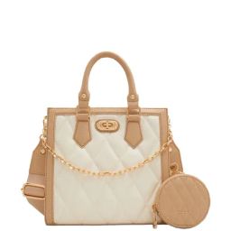 Aldo Beige & White Striped Small Handbag-image-28
