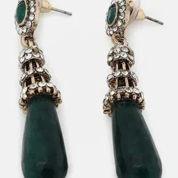 Sohi Gold Plated Designer Stone Drop Earrings image 1
