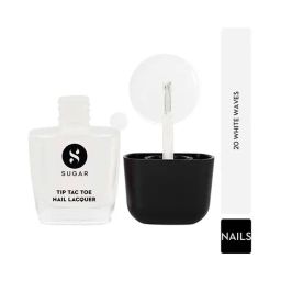 SUGAR Cosmetics Tip Tac Toe Nail Lacquer Classic 20 White Waves - 9 ml-8