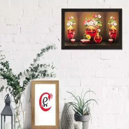 eCraftIndia Colorful Vase and Flowers Matt Textured UV Art Painting-image-52