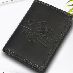 SASSORA Black ARLO Textured Small Leather Bi-Fold Wallet-picture-48
