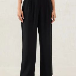 FEMMELLA Black Regular Fit Solid Trousers-image-59