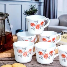 Cello White Opalware Tea & Coffee Mug - Set of 6-26