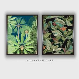 Indian Classic Art Multicolor Canvas Abstract Wall Art-42