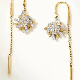 Astral Bloom 18 kt Yellow Gold Stud Diamond Earring for Woman-image-80