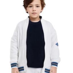 Rare Ones Boys White Cotton Blend Applique Jacket-image-13