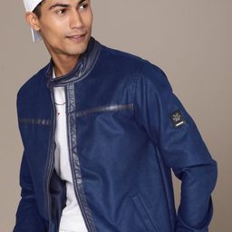WROGN Solid Stand-Collar Bomber Jacket-image-67