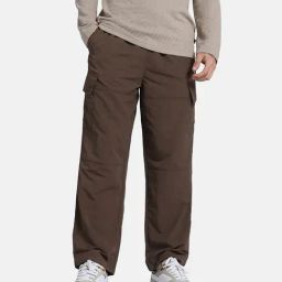 Puma CLASSICS Brown Nylon Relaxed Fit Solid Cargo Pants-image-52