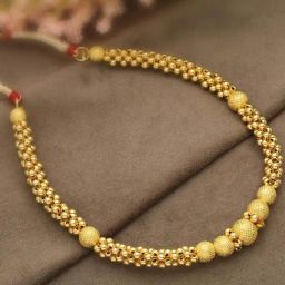 Malabar Gold and Diamonds 22k Gold Semi-Long Tushi Matinee Necklace For Women-image-26
