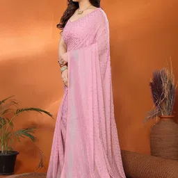 AMRUTKALA SAREES Embellished Designer Block Print Saree image 2