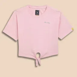 Allen Solly Girls Pink Cotton Regular Fit Textured T-Shirt-picture-20