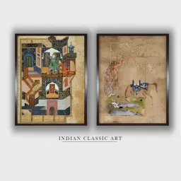 Indian Classic Art Multicolor Canvas Abstract Wall Art-image-80
