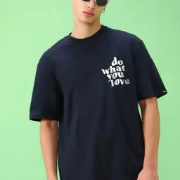 Bewakoof Blue Oversized Graphic T-Shirt-image-106