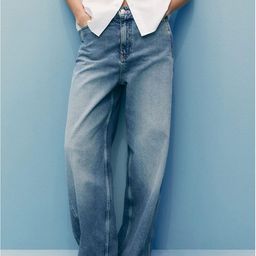 MANGO Women High-Rise Heavy Fade Pure Cotton Balloon Fit Jeans-picture-39