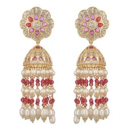 Saraf RS Jewellery Gold Statement Brass Earrings for Women-22