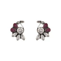 Saraf RS Jewellery Silver Statement Brass Earrings for Women-10