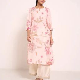 Rangmanch By Pantaloons Pink Regular Fit Printed Kurta-picture-18