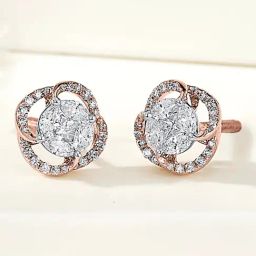 P.N.Gadgil Jewellers Majestic Sphere 18kt Rose Gold Stud Earring for Woman-image-89