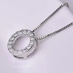 Peora Silver-Plated Cubic Zirconia Studded Round Pendant Chain Necklace-image-27