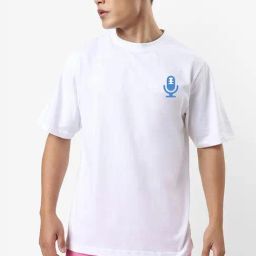 Bewakoof White Oversized Typography T-Shirt-image-64