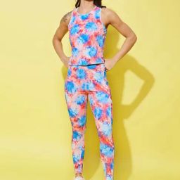 StyleStone Blue & Red Printed Top With Tights-picture-16