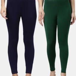 Kryptic Navy & Green Regular Fit Leggings -Pack Of 2-picture-20