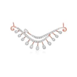 Malabar Gold and Diamonds 18k Rose Gold Tanmanyas Diamond Pendant with Chain for Women-picture-9