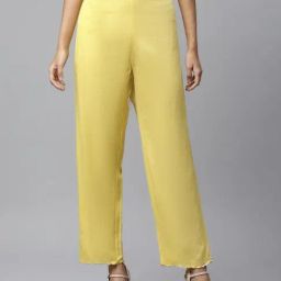 LINEN CLUB WOMAN Mustard Premium Linen Straight Bottom-image-48