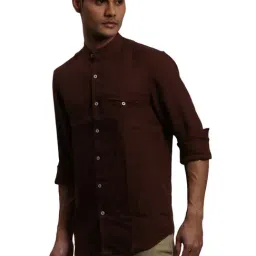 Colorplus Brown Linen Regular Fit Shirt-picture-40