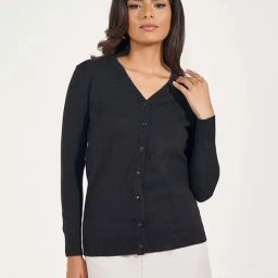 Styli Black Plain Cardigan-14