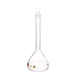Supertek 2 L QR Coded Volumetric Flask ASTM Narrow Mouth Class A with Glass Stopper and Individual Works Certificate, 46.403.0105QR-11