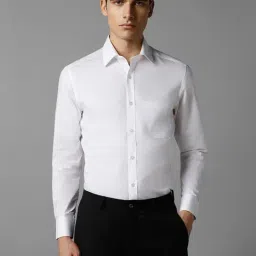 Louis Philippe White Cotton Regular Fit Texture Shirt-picture-20