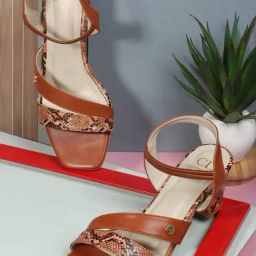 Carlton London Women's Tan Ankle Strap Sandals-image-47
