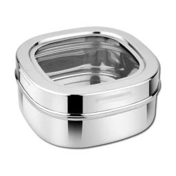 Rudra Silver Stainless Steel Container with See Through Lid-20