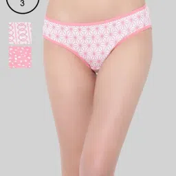 Clovia White & Pink Printed Bikini Panty - Pack of 3-picture-48