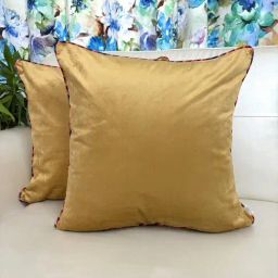 TARA Sparkling Homes Velvet Yellow Velvet Cushion Cover -  Set of 2-image-26