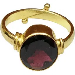 GenZcomplex Gold-Plated Brass Garnet Finger Ring-image-54
