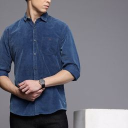 Louis Philippe Jeans Pure Cotton Slim Fit Corduroy Casual Shirt-image-10