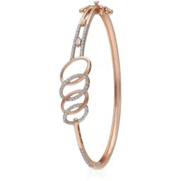 Malabar Gold & Diamonds 18k Rose Gold Oval Bangle for Women-image-34