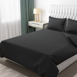 Galaxy Home Decor Black Striped 210 TC King Bedsheet Set- 2.28 m x 2.28 m-image-81